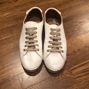 White leather espadrille sneakers